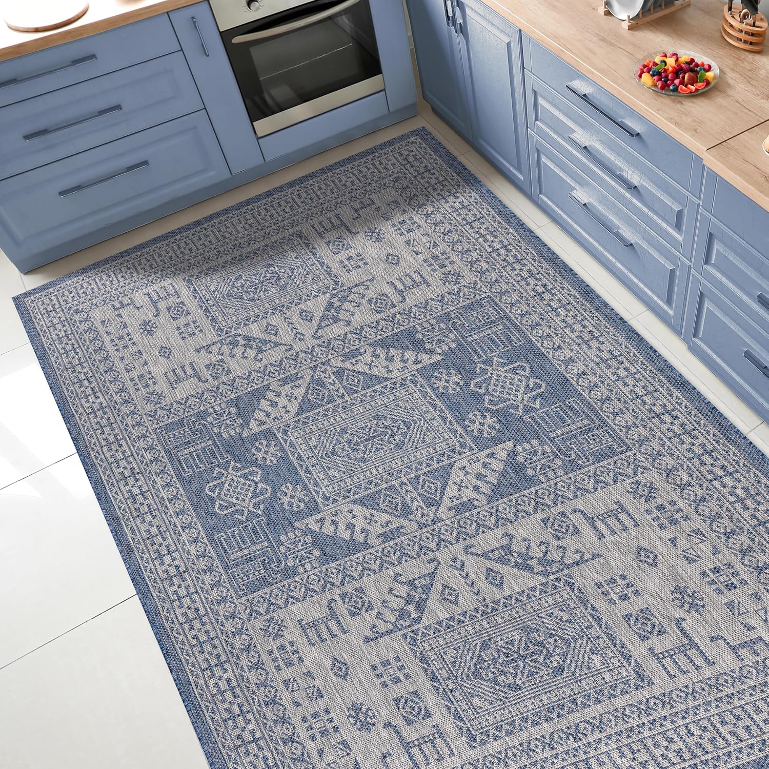 Keen Home Design Terrace Outdoor Area Rug - 9x12 Washable Indoor/Outdoor Rug for Patio, Kitchen, Balcony, Beach, Garden, Deck and Porch, Size: 8'10'x12'