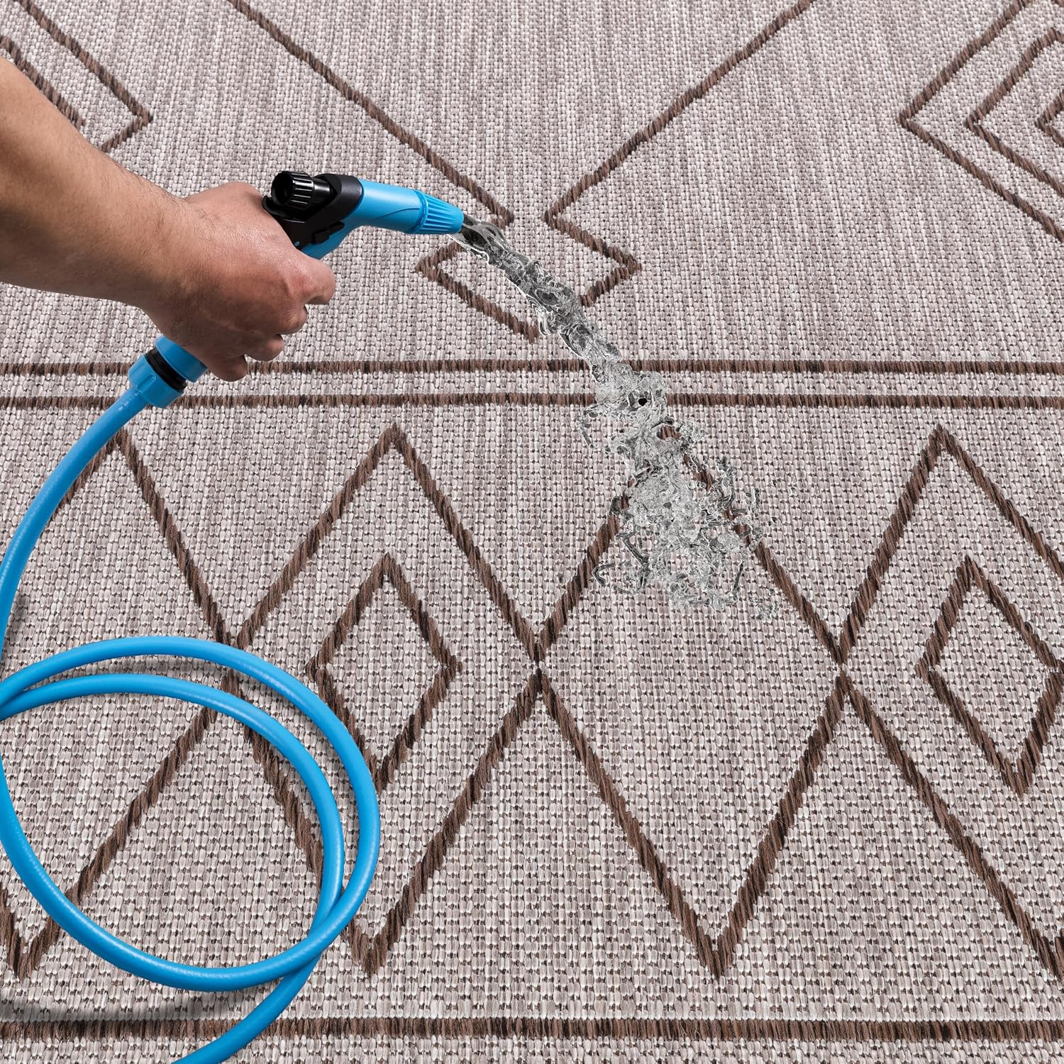 Keen Home Design Terrace Outdoor Area Rug - 9x12 Washable Indoor/Outdoor Rug for Patio, Kitchen, Balcony, Beach, Garden, Deck and Porch, Size: 8'10'x12'