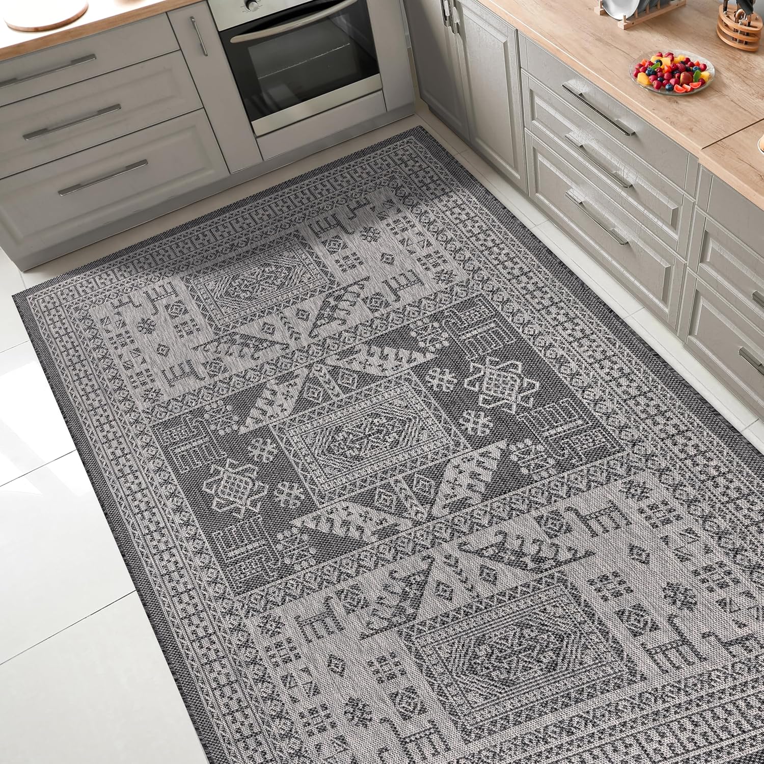 Keen Home Design Terrace Outdoor Area Rug - 9x12 Washable Indoor/Outdoor Rug for Patio, Kitchen, Balcony, Beach, Garden, Deck and Porch, Size: 8'10'x12'
