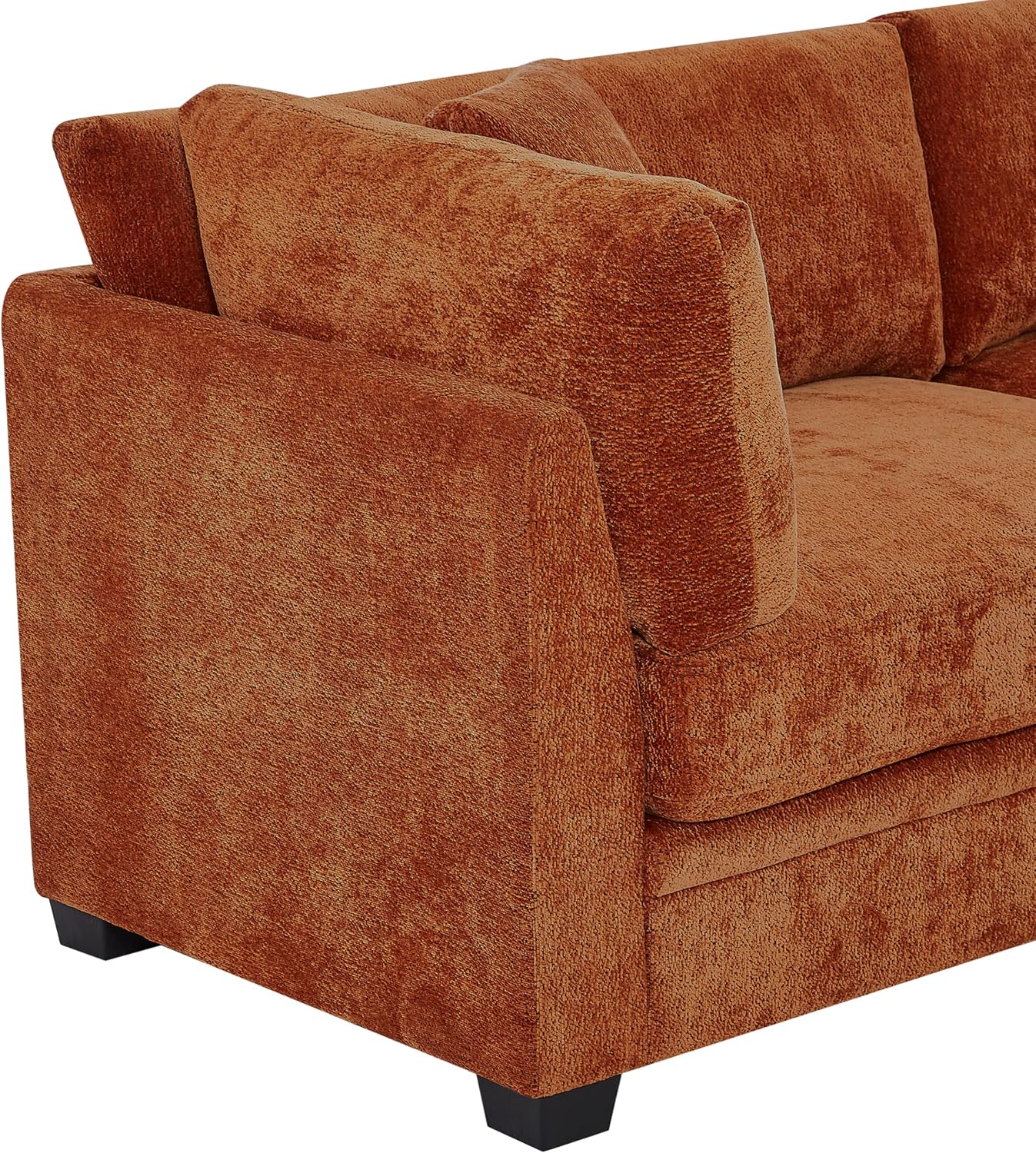 Christopher Knight Home Masie Chenille Upholstered 3 Seater Sofa Couch, Wooden Home Sofa Living Room, Comfy Cloud Couch for Bedroom, Home Office, Caramel Brown